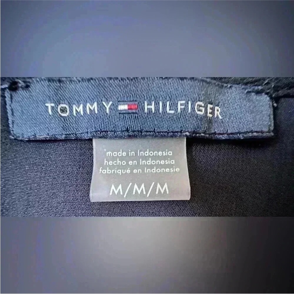 TOMMY HILFIGER Women's Classic Long Sleeve Ruffle Front Blouse Blouse - Midnight - Picture 9 of 11